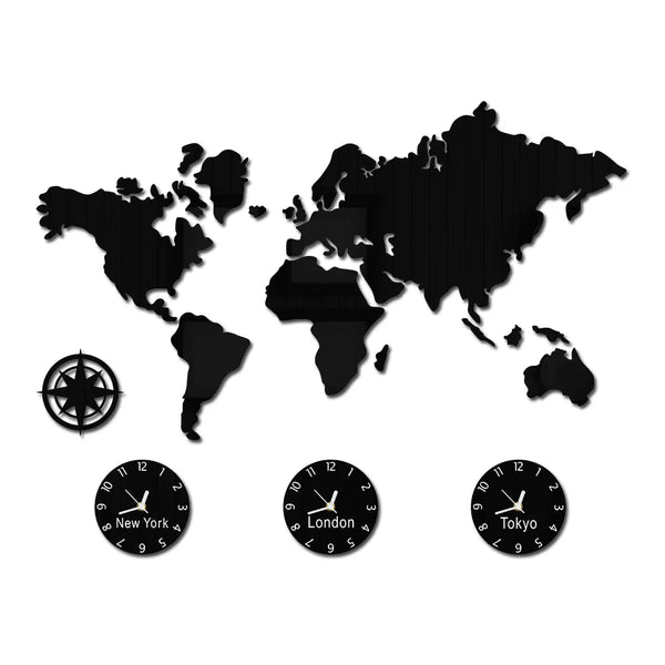 Trade Time Zone sessions New York London Tokyo Personalized Time Zone Silent Non Ticking Wall Clock Office Geographic Wall Art