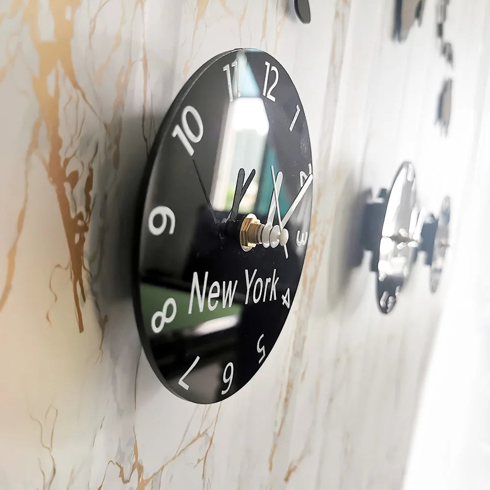 Trade Time Zone sessions New York London Tokyo Personalized Time Zone Silent Non Ticking Wall Clock Office Geographic Wall Art