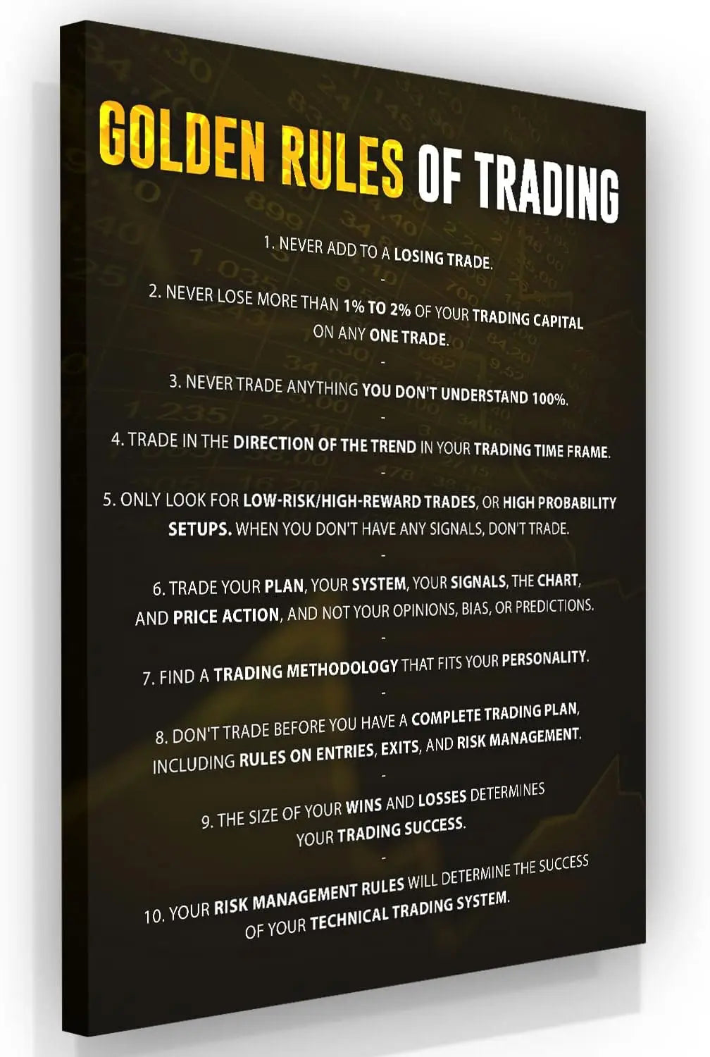 NATVVA Motivational Stock Market Trading Poster   Million Dollars Canvas Wall Art Print for Office Decor Home Decor Wall Decor