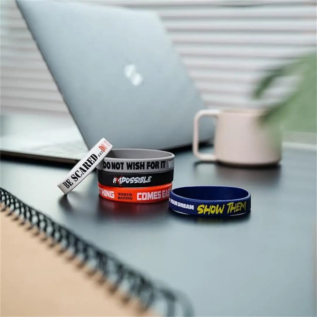 1 Pack Motivational Wristbands for Men, Women & Teens, Silicone Bracelets with Inspirational Quotes,Men's Unisex Adult Design